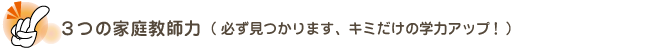 3つの家庭教師力 (必ず見つかります、キミだけの学力アップ!)